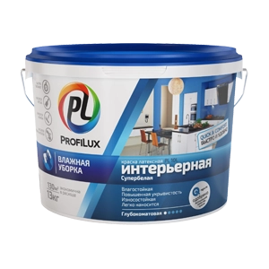 Profilux PL-10L / Профилюкс ПЛ-10Л Краска для стен и потолков латексная глубокоматовая, Белый, цена - купить в интернет-магазине в Москве и МО.!