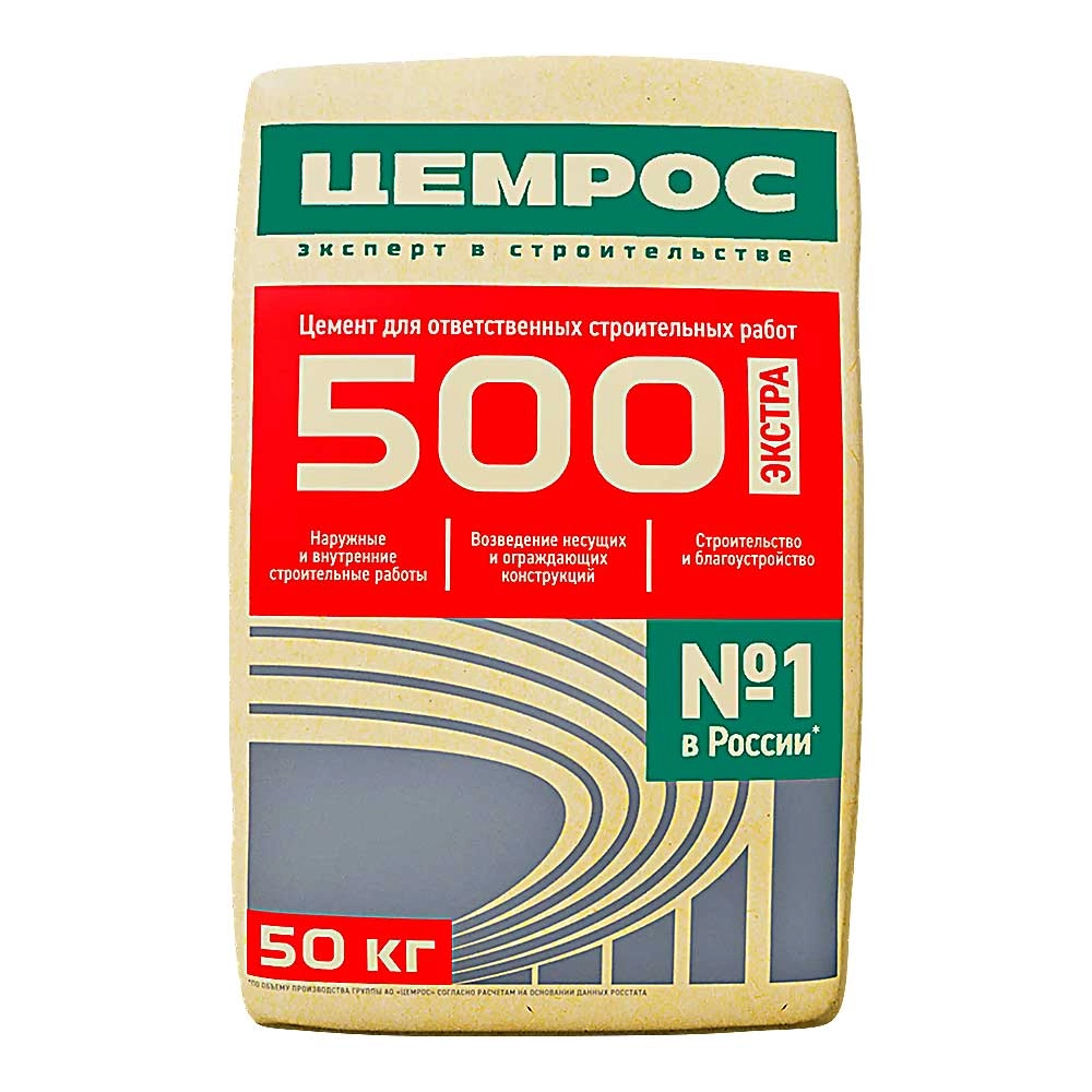 Цемент ЦемРос (Евроцемент) М500 50 кг, цена - купить в интернет-магазине в Москве и МО.!