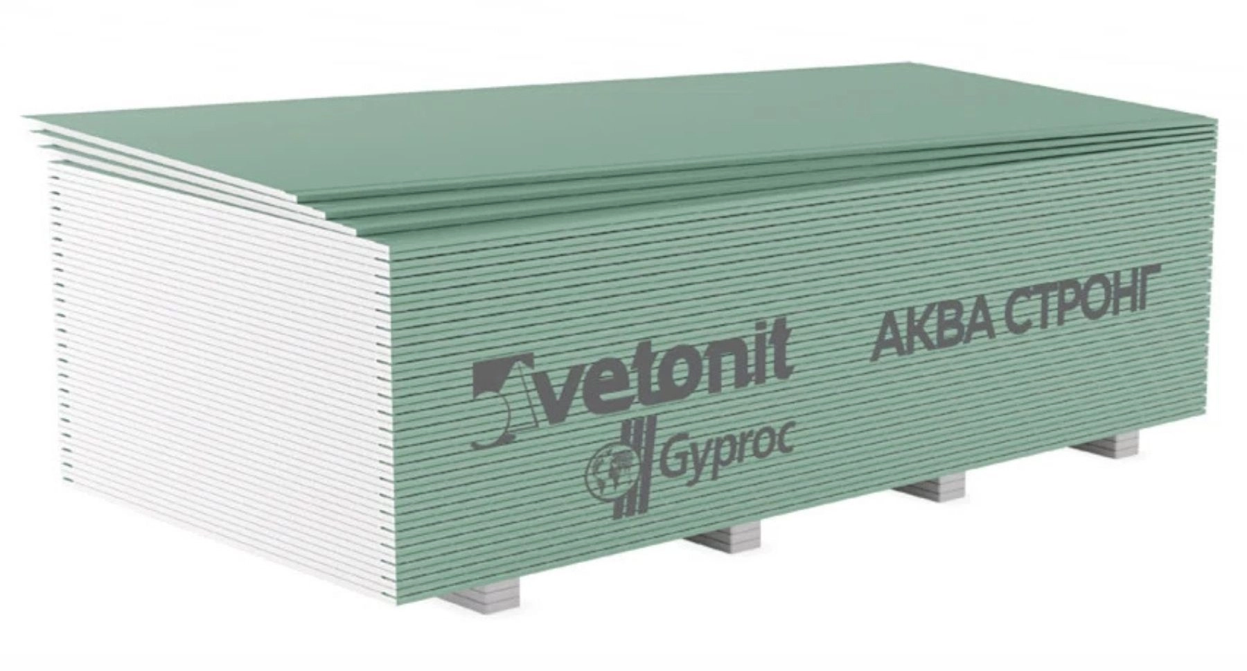 Гипсокартон Vetonit (Gyproc) Аква Стронг 3000х1200х15 мм влагостойкий, цена - купить в интернет-магазине в Москве и МО.!