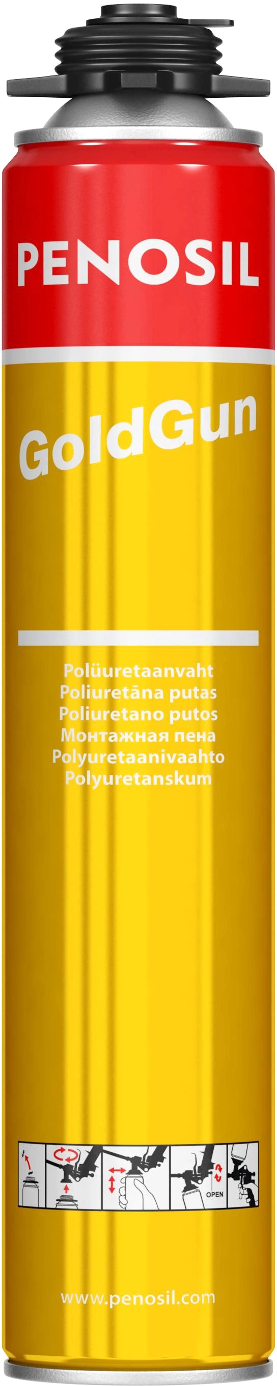 Пена монтажная PENOSIL Gold Gun 65 профессиональная 875 мл, цена - купить в интернет-магазине в Москве и МО.!