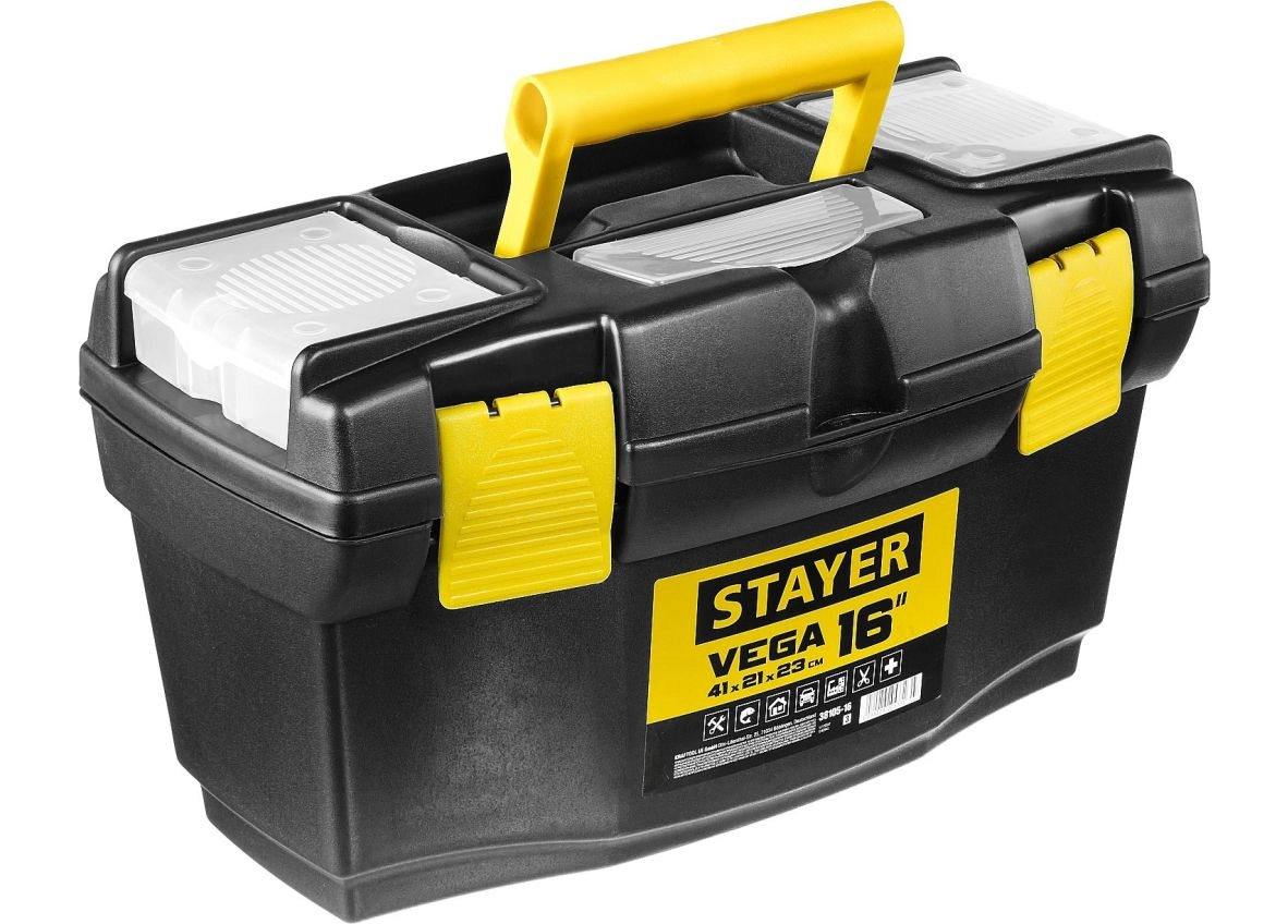 Ящик для инструмента Stayer Vega 16" 410х210х230, цена - купить в интернет-магазине в Москве и МО.!