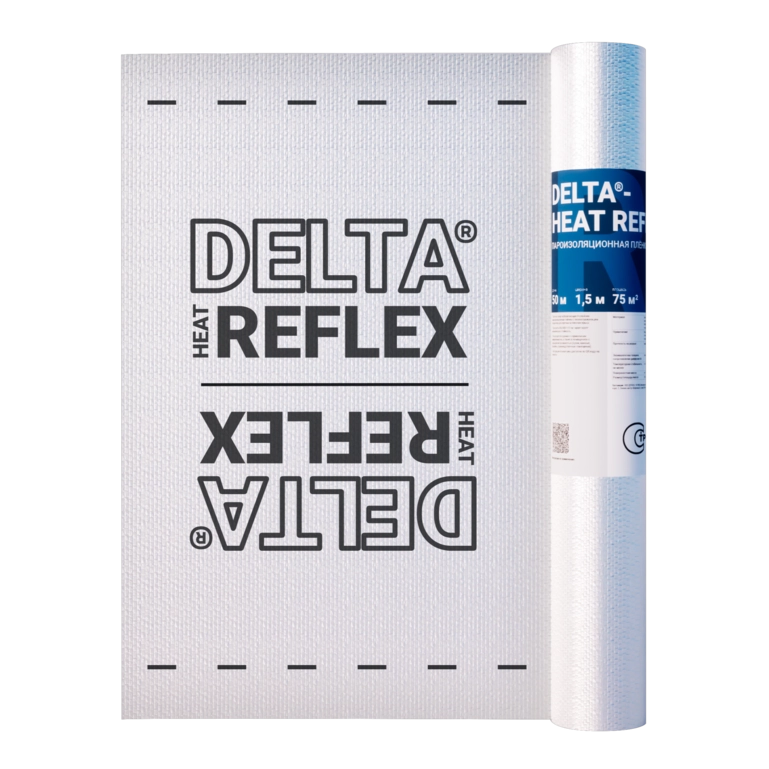DELTA-HEAT REFLEX пароизоляционная плёнка с отражающим покрытием 75м², цена - купить в интернет-магазине в Москве и МО.!