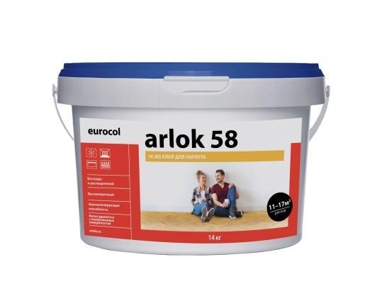 Arlok 58 MS гибридный клей для паркета 14кг, цена - купить в интернет-магазине в Москве и МО.!