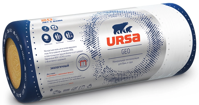 Теплоизоляция URSA М-11Ф-12500х1200х50 Каширован фольгой, цена - купить в интернет-магазине в Москве и МО.!
