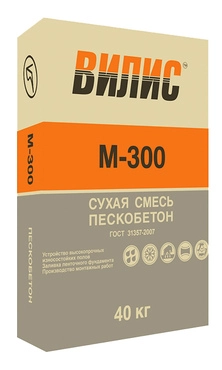 Пескобетон Вилис  М-300 40 кг, цена - купить в интернет-магазине в Москве и МО.!