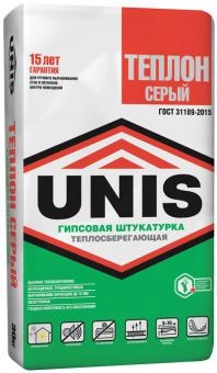 Штукатурка гипсовая Unis Теплон серая 30 кг, цена - купить в интернет-магазине в Москве и МО.!