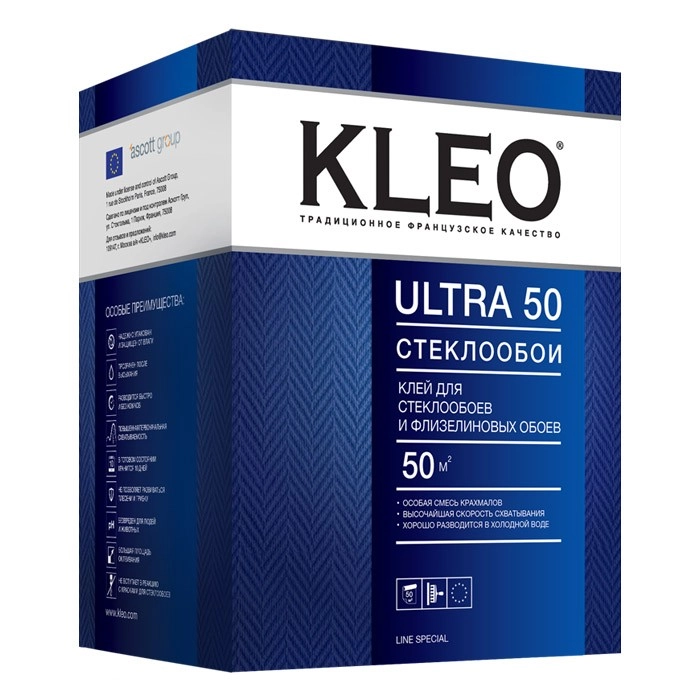 Клей для стеклообоев Kleo Ultra 50 м², цена - купить в интернет-магазине в Москве и МО.!