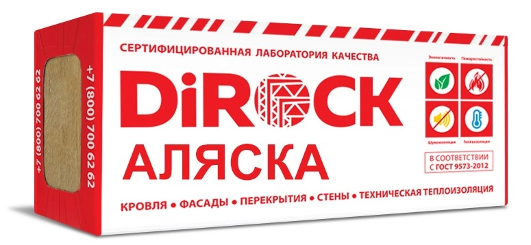 Утеплитель DIROCK Аляска 1000х600х100мм, цена - купить в интернет-магазине в Москве и МО.!