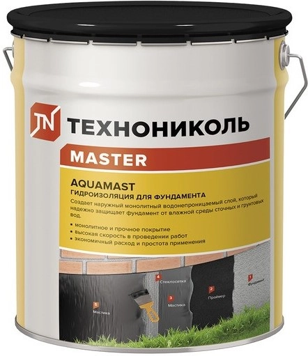 Мастика битумная для фундамента Технониколь АкваМаст 18 кг, цена - купить в интернет-магазине в Москве и МО.!