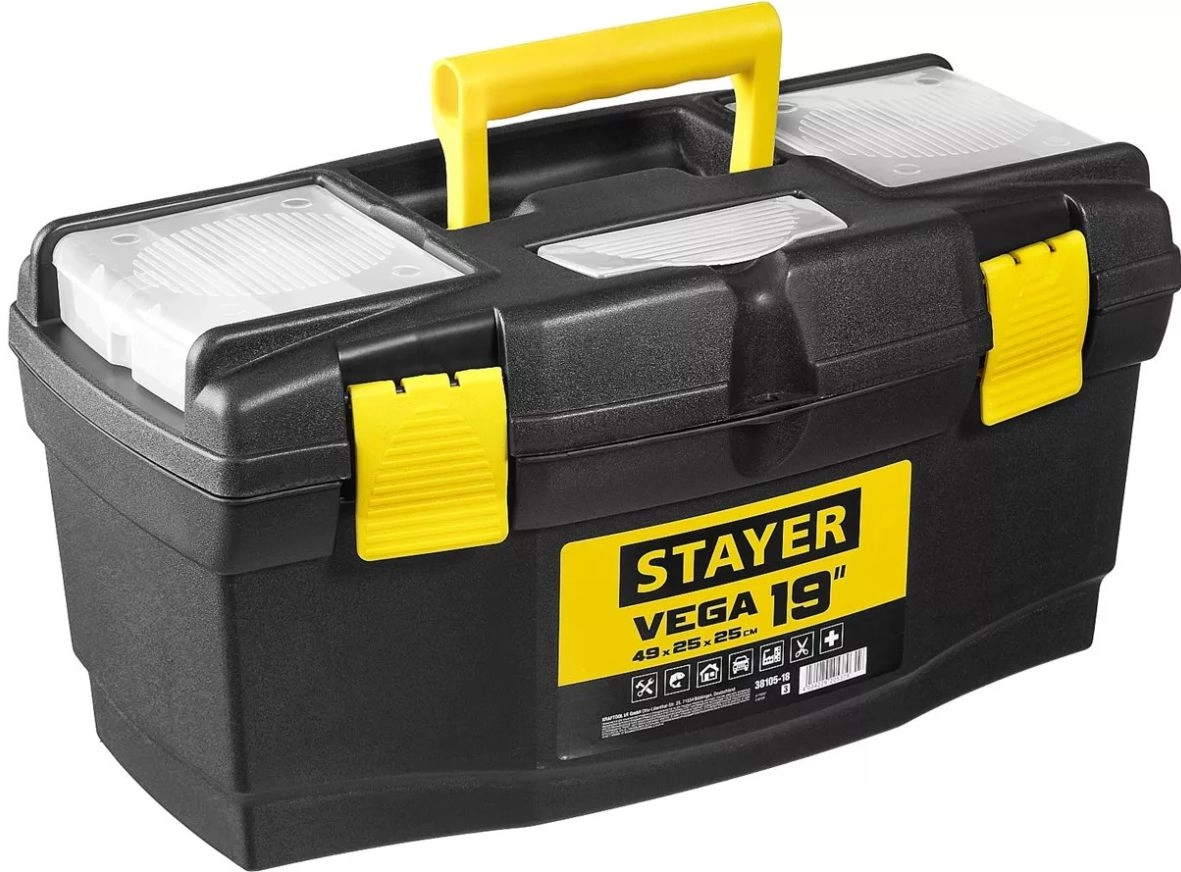 Ящик для инструмента Stayer Vega 19" 490х250х250, цена - купить в интернет-магазине в Москве и МО.!