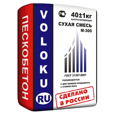 Пескобетон Волоку М-300 40 кг мелкая фракция, цена - купить в интернет-магазине в Москве и МО.!
