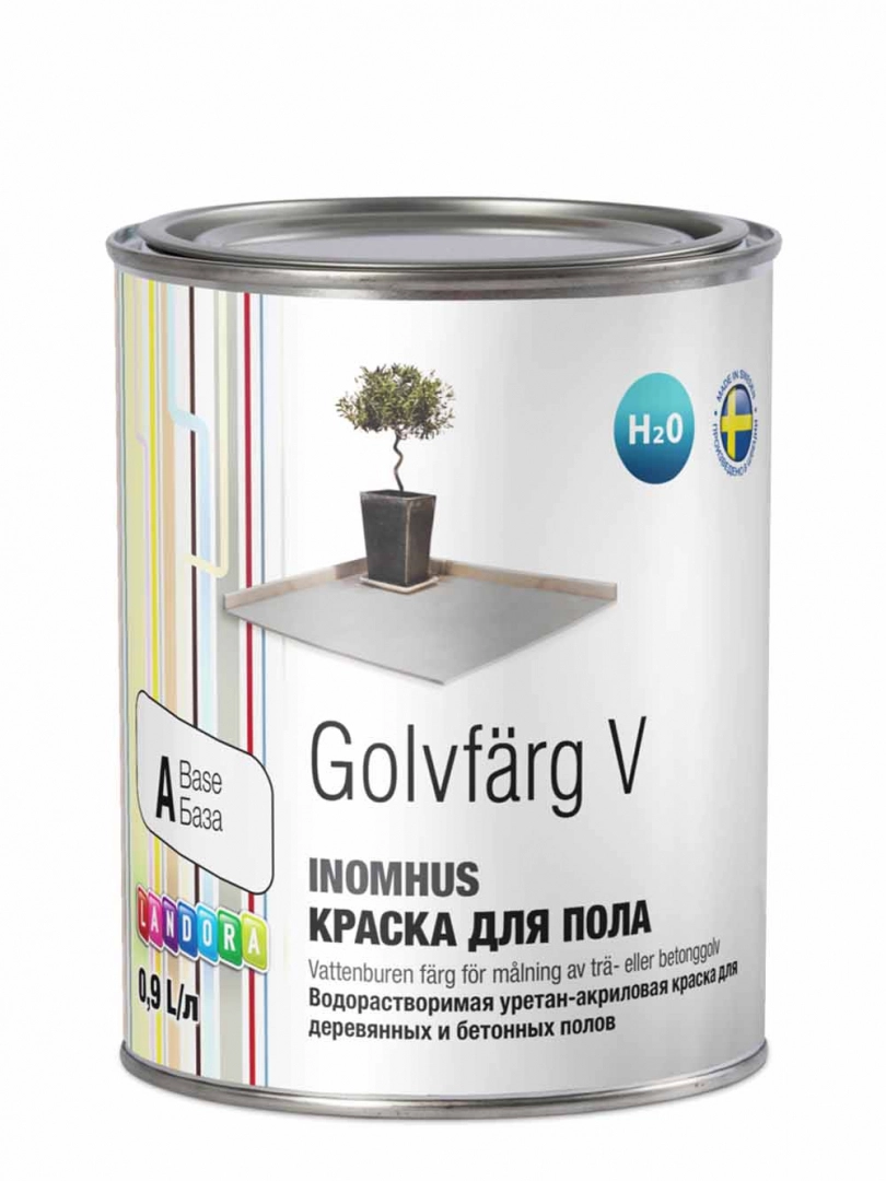  Ландора Голвфарг В Краска для пола уретан-акриловая полуглянцевая белый, цена - купить в интернет-магазине в Москве и МО.!