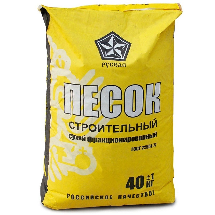 Песок строительный Русеан 40 кг, цена - купить в интернет-магазине в Москве и МО.!
