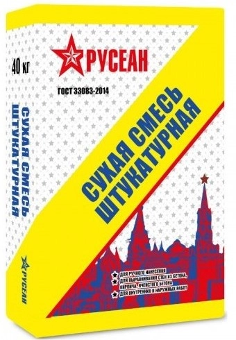 Смесь Русеан М-150 штукатурная  модифицированная 40 кг, цена - купить в интернет-магазине в Москве и МО.!