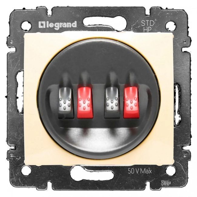 Розетка Legrand Valena для акустики на 2 колонки слоновая кость, цена - купить в интернет-магазине в Москве и МО.!