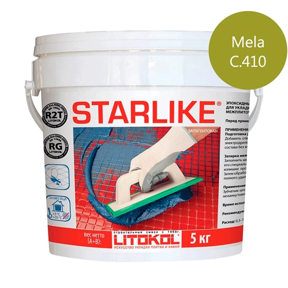 Затирка эпоксидная для швов Litokol Litochrom Starlike C.410 Mela (дынный) 5 кг, цена - купить в интернет-магазине в Москве и МО.!