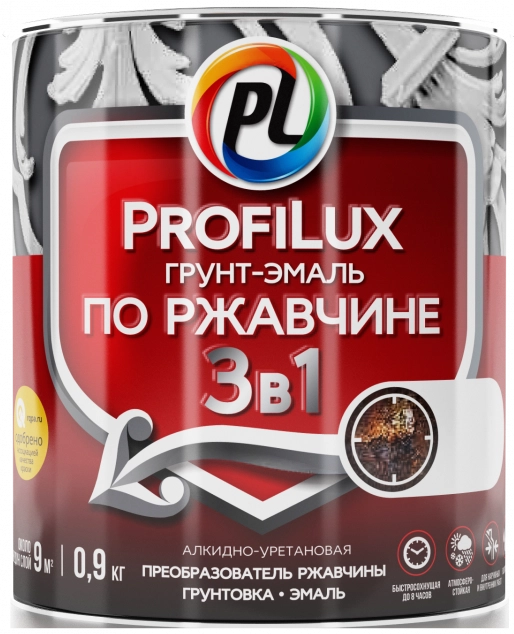 Profilux / Профилюкс Эмаль на ржавчину 3 в 1 глянцевая, цена - купить в интернет-магазине в Москве и МО.!