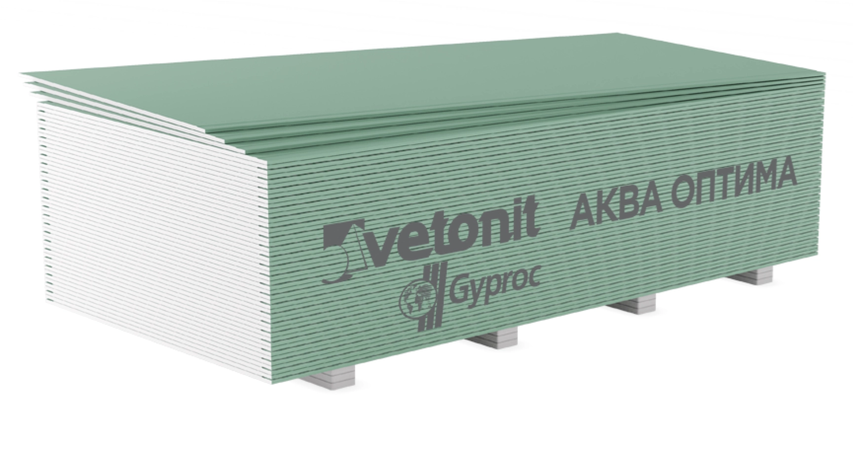 Гипсокартон Vetonit (Gyproc) Аква Оптима 2000х1200х12,5мм влагостойкий, цена - купить в интернет-магазине в Москве и МО.!