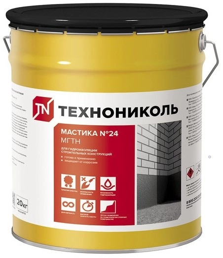 Мастика гидроизоляционная Технониколь №24 МГТН 20 л, цена - купить в интернет-магазине в Москве и МО.!