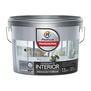 Profilux Professional Interior для влажных помещений латексная моющаяся матовая, Белый, цена - купить в интернет-магазине в Москве и МО.!