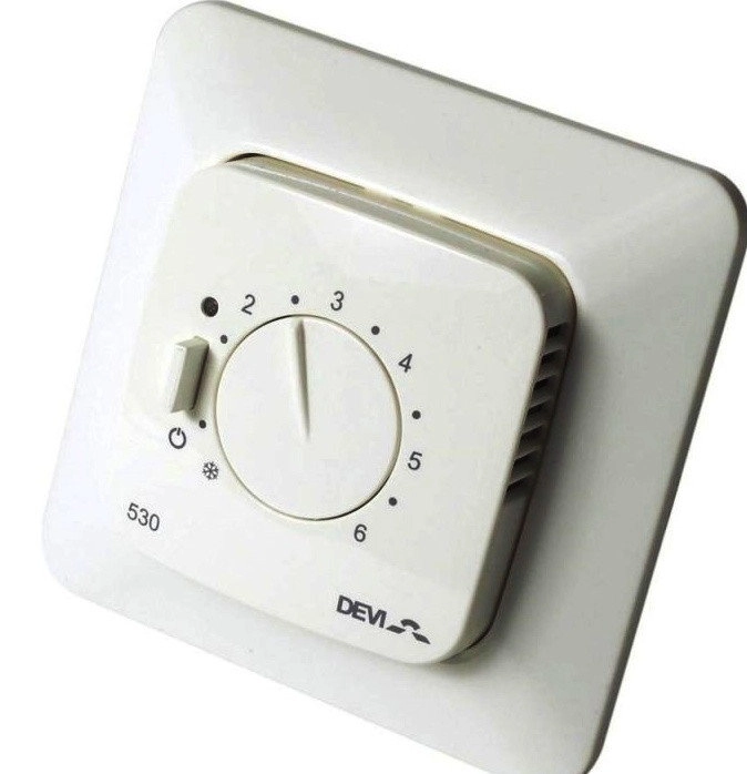 Терморегулятор Devireg 530 с датчиком температуры пола на проводе арт. 140F1032,, цена - купить в интернет-магазине в Москве и МО.!