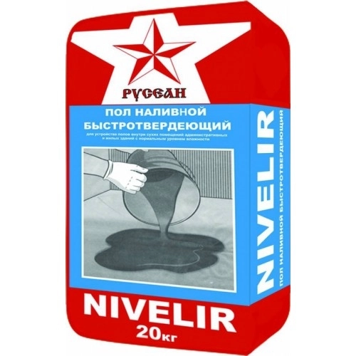 Наливной пол быстротвердеющий Русеан Нивелир (Nivelir) 20кг, цена - купить в интернет-магазине в Москве и МО.!