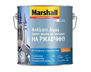 Marshall Anticorr Aqua / Маршалл Антикор Аква Грунт-эмаль на ржавчину на водной основе полуглянцевая, цена - купить в интернет-магазине в Москве и МО.!