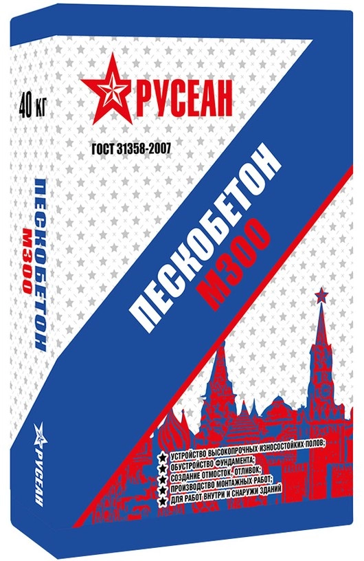 Пескобетон Русеан М-300 40 кг, цена - купить в интернет-магазине в Москве и МО.!