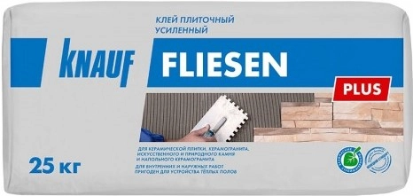 Клей для плитки, керамогранита и камня Knauf Флизен Плюс  25 кг, цена - купить в интернет-магазине в Москве и МО.!
