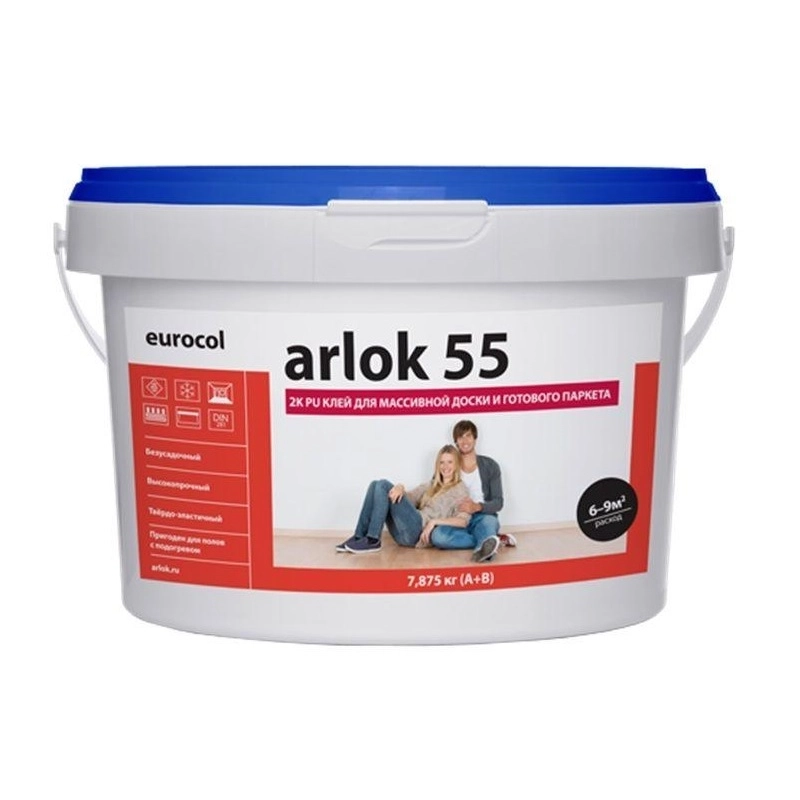 Arlok 55 PU 2K полиуретановый двухкомпонентный клей для паркета 14кг, цена - купить в интернет-магазине в Москве и МО.!