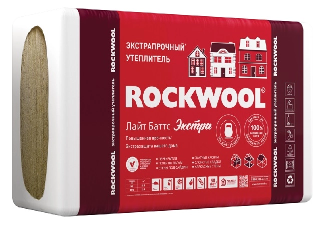Rockwool Лайт Баттс Экстра 1000х600х50 мм, цена - купить в интернет-магазине в Москве и МО.!