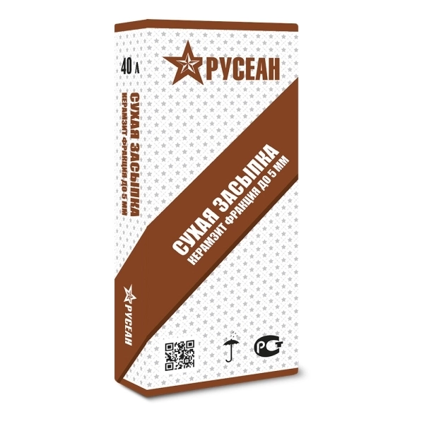 Сухая керамзитовая засыпка Русеан для пола 40 л, цена - купить в интернет-магазине в Москве и МО.!