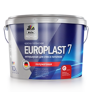 Dufa Premium Europlast для стен и потолков водно-дисперсионная полуматовая, Белый, цена - купить в интернет-магазине в Москве и МО.!