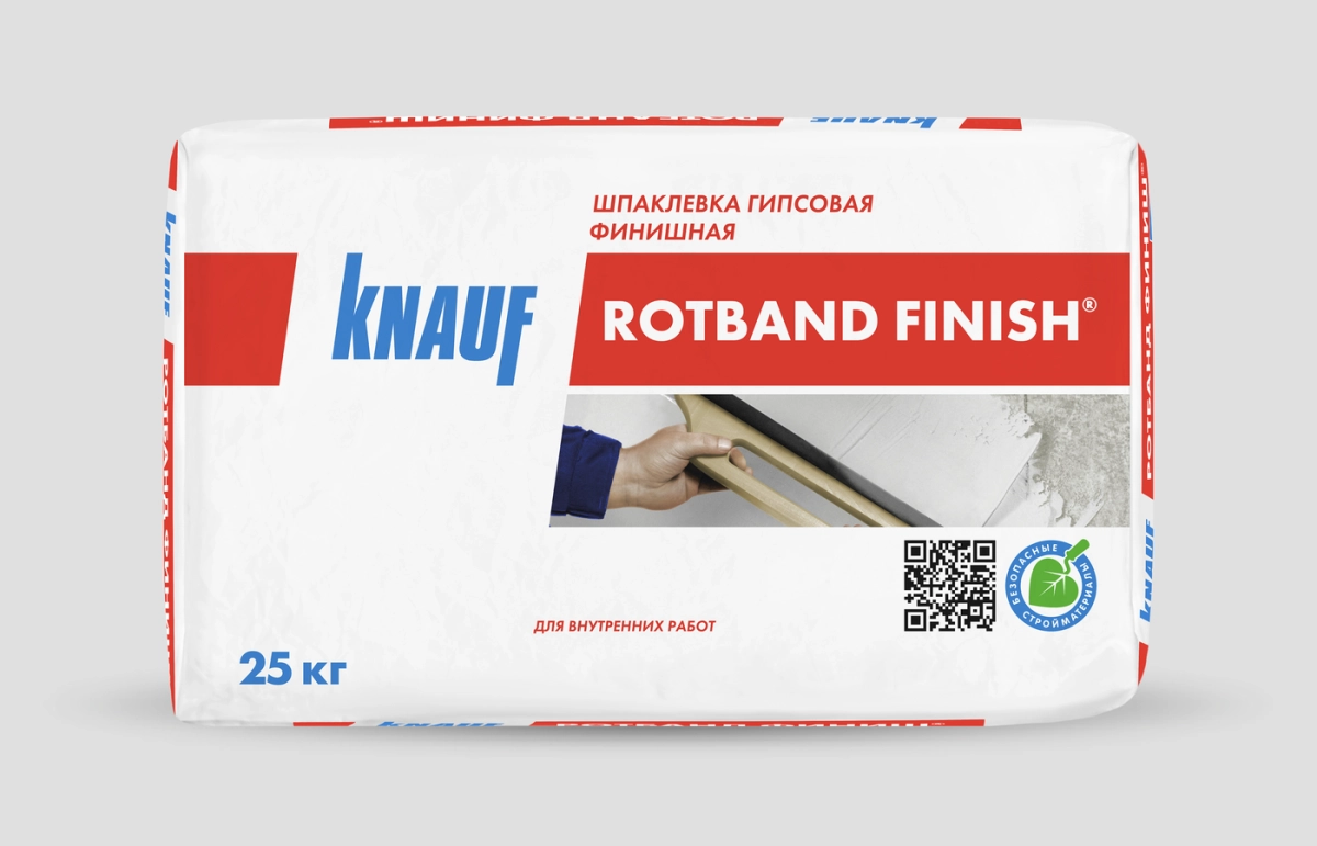 Шпаклевка гипсовая Knauf Ротбанд Финиш 25 кг, цена - купить в интернет-магазине в Москве и МО.!