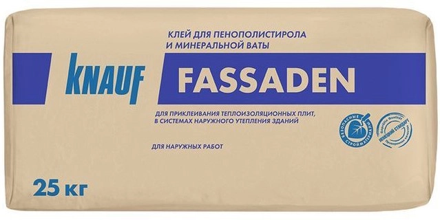 Клей для теплоизоляции Knauf Фассаден 25 кг, цена - купить в интернет-магазине в Москве и МО.!