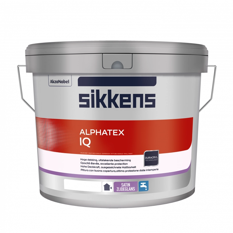 Sikkens Alphatex IQ для внутренних и наружных работ акриловая полуматовая, Белый, цена - купить в интернет-магазине в Москве и МО.!