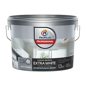 Profilux Professional Extra white для стен и потолков водно-дисперсионная матовая, Белый, цена - купить в интернет-магазине в Москве и МО.!