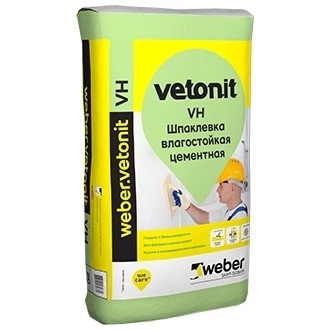Шпатлевка финишная цементная Weber.Vetonit VH влагостойкая белая 20 кг, цена - купить в интернет-магазине в Москве и МО.!