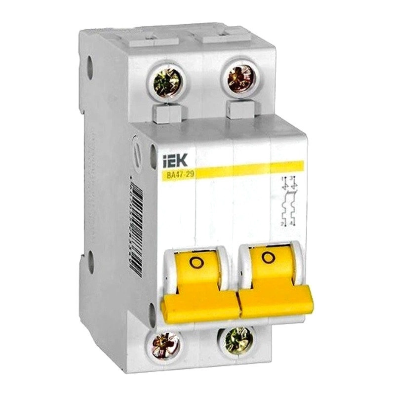 Автомат IEK ВА 47-29 тип C 4,5kA  2П 25А, цена - купить в интернет-магазине в Москве и МО.!