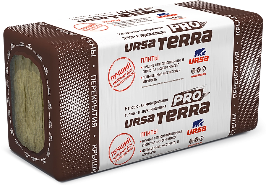 URSA Терра 34 PN PRO 1000х610х100 мм, цена - купить в интернет-магазине в Москве и МО.!