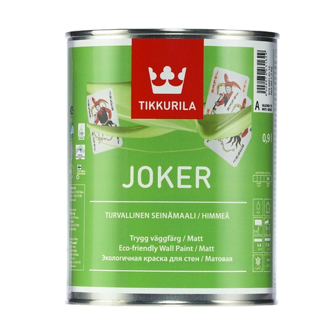 Tikkurila Joker / Тиккурила Джокер Краска для стен и потолков акрилатная матовая, Белый, цена - купить в интернет-магазине в Москве и МО.!
