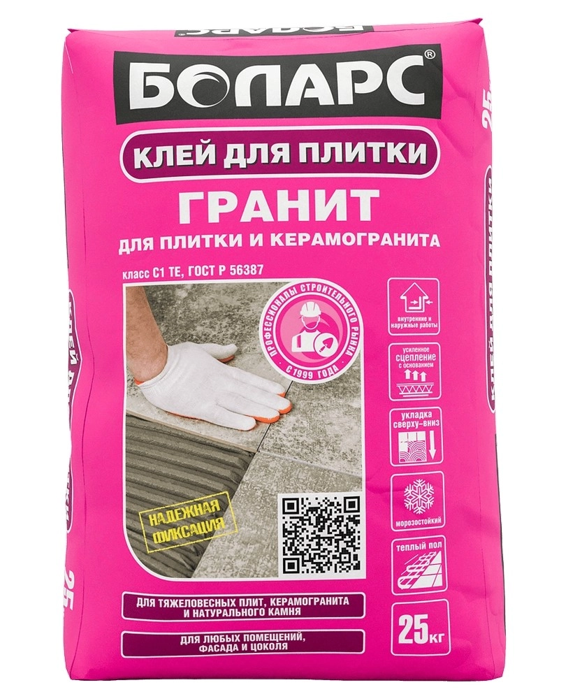 Клей для плитки БОЛАРС ГРАНИТ 25 кг, цена - купить в интернет-магазине в Москве и МО.!