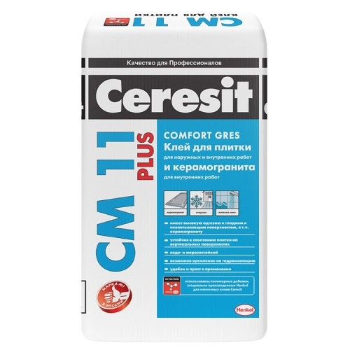 Клей для плитки и керамогранита Ceresit CM 11 25 кг, цена - купить в интернет-магазине в Москве и МО.!